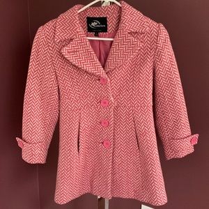 KC Collections Herringbone Coat Sz S 7/8